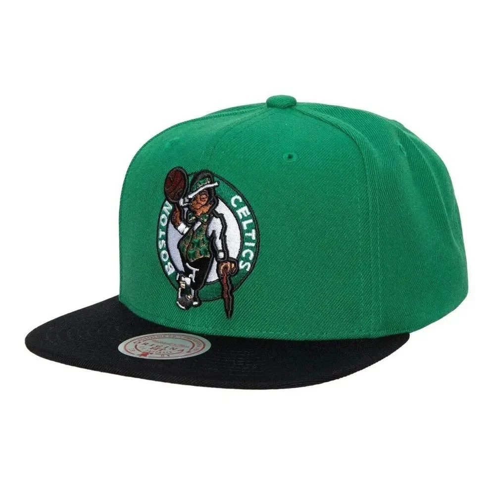 Men's Mitchell & Ness‎ Kelly Green/Black Boston Celtics Snapback Hat